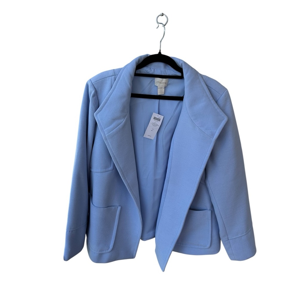 Chico's Light Blue Open-Front Blazer